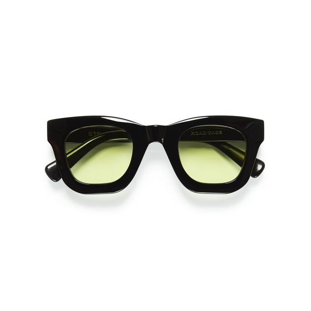 STRATA Roadcase Sunglasses; Black Italian Acetate, Yellow Lenses. Roadcase – STRATA main image 3